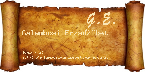 Galambosi Erzsébet névjegykártya